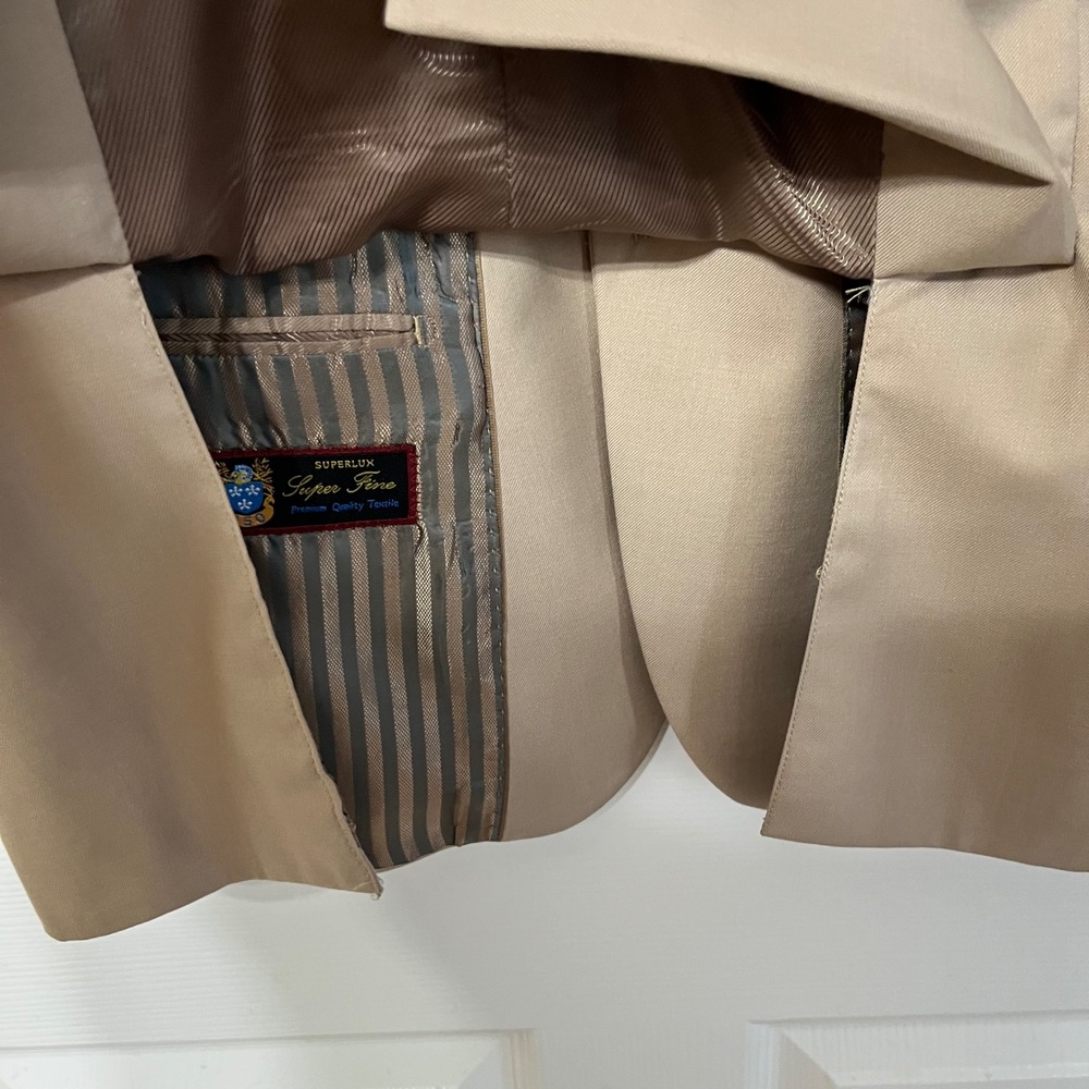 Giorgio‎ Fiorelli Men Classic Tan Two Button Blazer Sport Coat Jacket Size Large - Picture 4 of 9